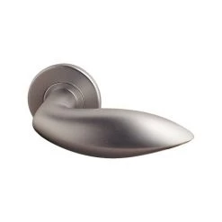 OUVRE&DECO Poignée De Porte Intérieure En Aluminium Finition Argent Anodisé Sur Rosace Ronde BdC, VALLANDRY