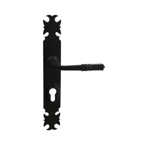 OUVRE&DECO Poignée De Porte D'entrée Rustique En Style Fer Noir Sur Plaque Clé I Entraxe Réhausse 1 Côté 195 Mm, LORRAINE 4 OUVRE&DECO Poignée De Porte D'entrée Rustique En Style Fer Noir Sur Plaque Clé I Entraxe Réhausse 1 Côté 195 Mm, LORRAINE – Image 2