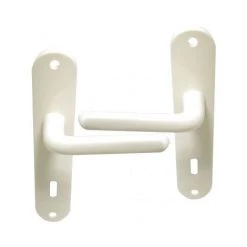 OUVRE&DECO Poignée De Porte En Plastique Blanc Sur Plaque Clé L, ELIA