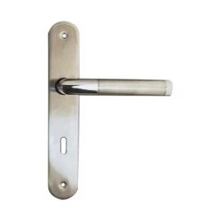 OUVRE&DECO Poignée De Porte Intérieure Design En Inox Sur Plaque Clé I Entraxe 195mm, Jessica