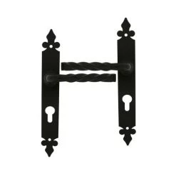 OUVRE&DECO Poignée De Porte D'entrée En Aluminium Noir Sur Plaque Clé I, NANTUA