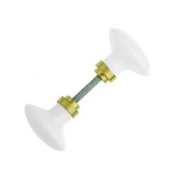 OUVRE&DECO Bouton Double De Porte Intérieure En Porcelaine Blanche, OVAL