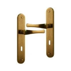 OUVRE&DECO Poignée De Porte Intérieure Design En Laiton Patiné Sur Plaque Clé L Entraxe 195 Mm, NADIA