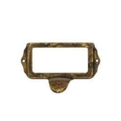 OUVRE&DECO Porte-étiquette En Laiton Patiné Antique Entraxe 68 Mm, ART DECO