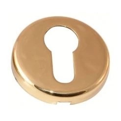 OUVRE&DECO Rosace De Fonction Ø50 Mm Lisse En Laiton Poli Clé I Pour Porte D'entrée