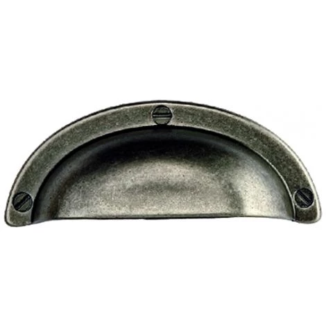 OUVRE&DECO Poignée De Porte Ou Tiroir De Meuble En Laiton Finition Fer Patiné Entraxe 64 Mm, COQUILLE 3 OUVRE&DECO Poignée De Porte Ou Tiroir De Meuble En Laiton Finition Fer Patiné Entraxe 64 Mm, COQUILLE