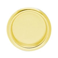 OUVRE&DECO Poignée Encastrable De Porte Coulissante En Laiton Poli Brillant Diamètres Ext 57 Et Int 44, CUVETTE Ronde