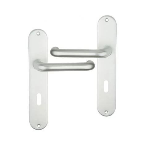 OUVRE&DECO Poignée De Porte Intérieure Design En Aluminium Anodisé Argent F1 Sur Plaque Clé L Entraxe 195 Mm, HAARLEM 3 OUVRE&DECO Poignée De Porte Intérieure Design En Aluminium Anodisé Argent F1 Sur Plaque Clé L Entraxe 195 Mm, HAARLEM