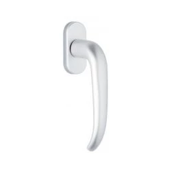 OUVRE&DECO Poignée De Fenêtre OB Design En Aluminium Anodisé Argent F1 Sur Plaque Ovale Carré Dépassant De 30mm, SEATTLE