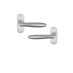 OUVRE&DECO Poignée De Porte Design En Aluminium Anodisé Argent F1 Sur Rosace Ovale 62*32 BdC, VENUS