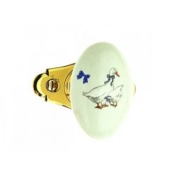 OUVRE&DECO Bouton De Fenêtre En Porcelaine Blanche Et Laiton Poli, OIES