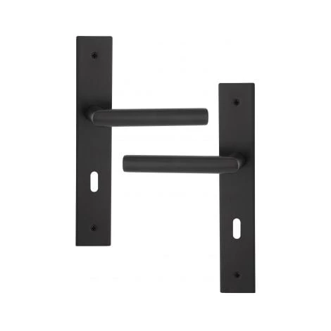 OUVRE&DECO Poignée De Porte Intérieure En Métal Noir Sur Plaque Clé L Entraxe 195 Mm, BRUNELLA 3 OUVRE&DECO Poignée De Porte Intérieure En Métal Noir Sur Plaque Clé L Entraxe 195 Mm, BRUNELLA