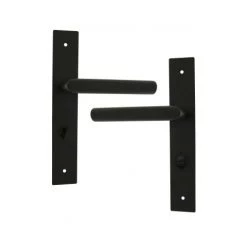 OUVRE&DECO Poignée De Porte Intérieure En Métal Noir Sur Plaque Conda/Déconda Entraxe 195 Mm, BRUNELLA