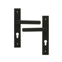 OUVRE&DECO Poignée De Porte Intérieure En Métal Noir Sur Plaque Clé I Entraxe 195 Mm, BRUNELLA