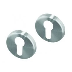 OUVRE&DECO Rosaces Ronde Sur Jupe De Poignée De Porte Extérieure VELOX FIX Fonction Clé I En Inox, PLANO
