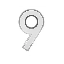 OUVRE&DECO Signalétique Luminescent Numéro De Rue 9 Chiffre En Inox, Night Shine