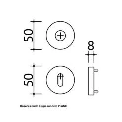 OUVRE&DECO Poignée De Porte VELOX FIX En Inox Sur Rosace à Jupe Ronde Fonction Clé I, Modèle ALBA -OUVRE Soldes 2041366 3