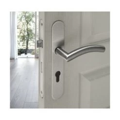 OUVRE&DECO Poignée De Porte VELOX FIX En Inox Sur Plaque Ronde Clé I Entraxe 165 Mm, CHRISTINA