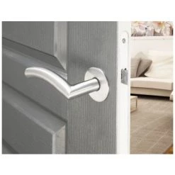 OUVRE&DECO Poignée De Porte VELOX FIX En Inox Sur Rosace Ronde BdC, Modèle CHRISTINA