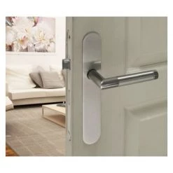 OUVRE&DECO Poignée De Porte VELOX FIX En Inox Sur Plaque Ronde BdC Entraxe 165 Mm, TINA