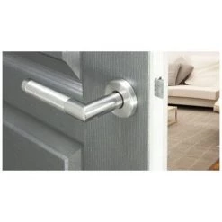 OUVRE&DECO Poignée De Porte VELOX FIX En Inox Sur Rosace à Jupe Ronde BdC, Modèle TINA