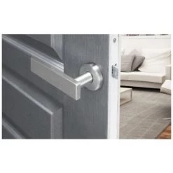 OUVRE&DECO Poignée De Porte VELOX FIX En Inox Sur Rosace à Jupe Ronde BdC, Modèle MALIBU