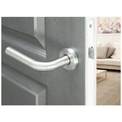 OUVRE&DECO Poignée De Porte VELOX FIX En Inox Sur Rosace à Jupe Ronde BdC, Modèle CHAMPION
