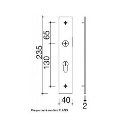 OUVRE&DECO Poignée De Porte VELOX FIX En Inox Sur Plaque Carré Clé L Entraxe 195 Mm, MADRID -OUVRE Soldes 2041468 4