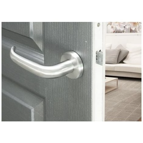 OUVRE&DECO Poignée De Porte VELOX FIX En Inox Sur Rosace à Jupe Ronde BdC, Modèle MADRID 3 OUVRE&DECO Poignée De Porte VELOX FIX En Inox Sur Rosace à Jupe Ronde BdC, Modèle MADRID