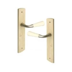 OUVRE&DECO Poignée De Porte Intérieure En Bois Brut Sur Plaque BdC, Modèle ISIS
