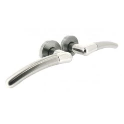 OUVRE&DECO Poignée De Porte Design En Laiton Chromé/ Chromé Mat Sur Rosace BdC, BABETTE