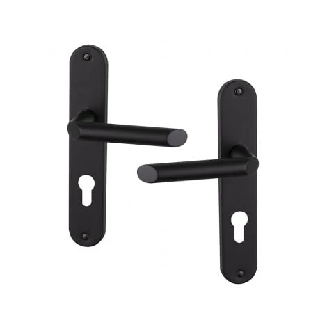 OUVRE&DECO Poignée De Porte D'entrée En Zamak Noir Mat Sur Plaque Clé I Entraxe 195 Mm, STAR 3 OUVRE&DECO Poignée De Porte D'entrée En Zamak Noir Mat Sur Plaque Clé I Entraxe 195 Mm, STAR