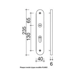 OUVRE&DECO Poignée De Porte VELOX FIX En Inox Sur Plaque Ronde à Jupe Clé I Entraxe 195 Mm, ARENA -OUVRE Soldes 3649923 3