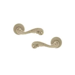 OUVRE&DECO Poignée De Porte Intérieure Design En Zamak Finition Nickel Mat Sur Rosace BdC, SULLY