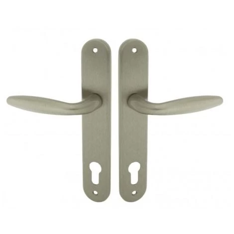 OUVRE&DECO Poignée De Porte D'entrée En Laiton Finition Nickel Mat Sur Plaque Clé I, RAPHAËLA 3 OUVRE&DECO Poignée De Porte D'entrée En Laiton Finition Nickel Mat Sur Plaque Clé I, RAPHAËLA