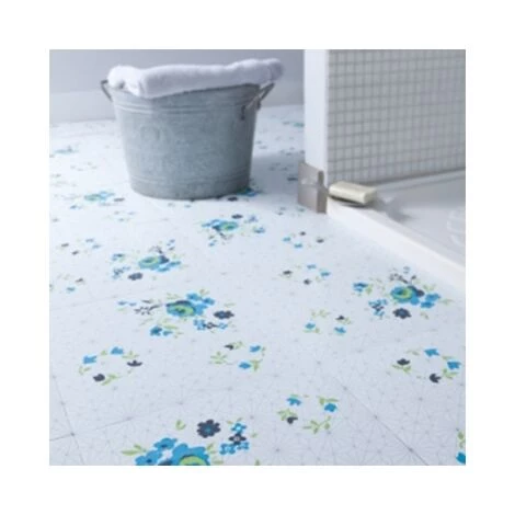 OUVRE&DECO Dalle De Sol à Coller Décoration BLUE ROSE 3 OUVRE&DECO Dalle De Sol à Coller Décoration BLUE ROSE – Image 2