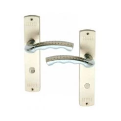 OUVRE&DECO Poignée De Porte Intérieure En Laiton Nickel Mat Sur Plaque Conda/Déconda Entraxe 195 Mm, GODZILLA