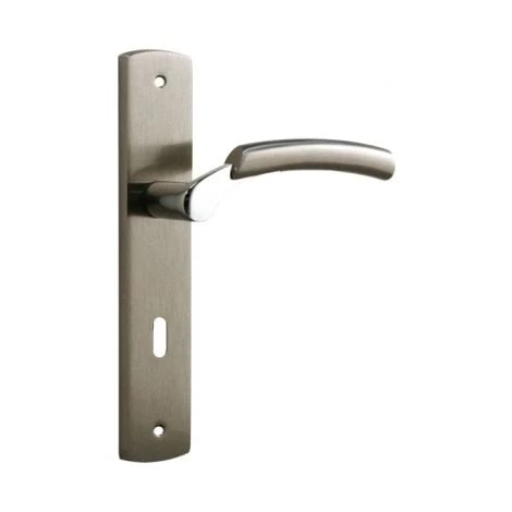 OUVRE&DECO Poignée De Porte Intérieure Design En Laiton Nickel Satiné Sur Plaque Clé L Entraxe 195 Mm, LUXOR 4 OUVRE&DECO Poignée De Porte Intérieure Design En Laiton Nickel Satiné Sur Plaque Clé L Entraxe 195 Mm, LUXOR – Image 2