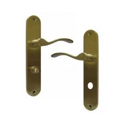 OUVRE&DECO Poignée De Porte Intérieure Design En Laiton Poli Satiné Sur Plaque Conda/Déconda Entraxe 195 Mm, XAPALA