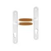 OUVRE&DECO Poignée De Porte D'entrée En Aluminium Blanc Et Bois Clair Sur Plaque Clé I Entraxe 195 Mm, MODANE -OUVRE Soldes 61037 1