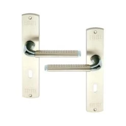 OUVRE&DECO Poignées De Porte Intérieure En Laiton Nickel Satiné Sur Plaque Clé L, NATHALIE