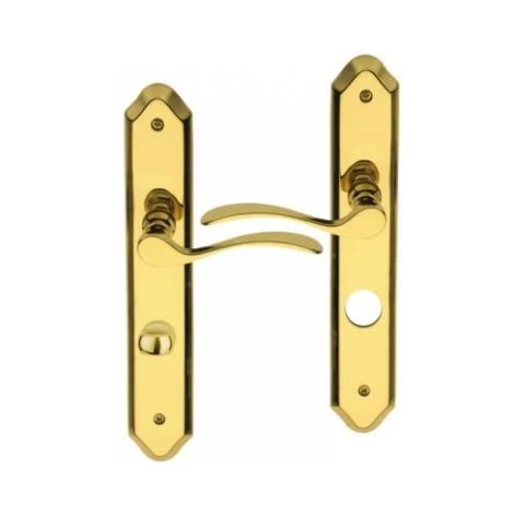 OUVRE&DECO Poignée De Porte Intérieure Design En Laiton Poli Brillant Sur Plaque Conda/Déconda Entraxe 195 Mm, ANNA 3 OUVRE&DECO Poignée De Porte Intérieure Design En Laiton Poli Brillant Sur Plaque Conda/Déconda Entraxe 195 Mm, ANNA