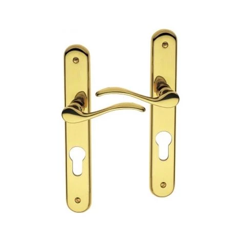 OUVRE&DECO Poignée De Porte D'entrée Design En Laiton Poli Sur Plaque Clé I Entraxe 195 Mm, AGATHE 3 OUVRE&DECO Poignée De Porte D'entrée Design En Laiton Poli Sur Plaque Clé I Entraxe 195 Mm, AGATHE