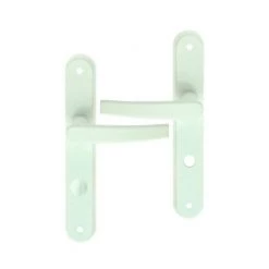 OUVRE&DECO Poignée De Porte Intérieure En Aluminium Laqué Blanc Sur Plaque Conda/Déconda Entraxe 195 Mm, AVORIAZ