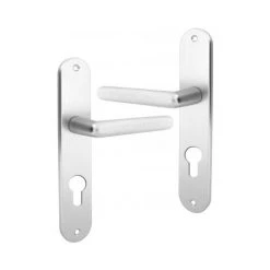 OUVRE&DECO Poignée De Porte D'entrée En Aluminium Anodisé Argent F1 Sur Plaque Clé I Entraxe 195 Mm, TIGNES -OUVRE Soldes 61142 2