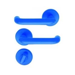 OUVRE&DECO Poignée De Porte Intérieure Design En Nylon Bleu Sur Rosace Ronde Conda/Déconda, TUBULAIRE