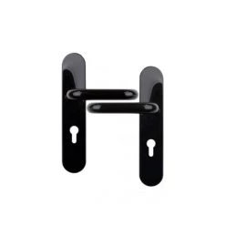 OUVRE&DECO Poignée De Porte D'entrée En Nylon Noir Sur Plaque Clé I Entraxe 195 Mm, TUBULAIRE