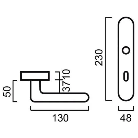 OUVRE&DECO Poignée De Porte D'entrée En Nylon Noir Sur Plaque Clé I Entraxe 195 Mm, TUBULAIRE 5 OUVRE&DECO Poignée De Porte D'entrée En Nylon Noir Sur Plaque Clé I Entraxe 195 Mm, TUBULAIRE – Image 3