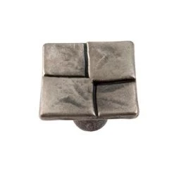 OUVRE&DECO Bouton De Porte Et De Tiroir De Meuble Design En Zamak Argent De 20x20 Mm, 4KAR Bouton