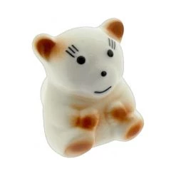 OUVRE&DECO Bouton De Porte Et De Tiroir De Meuble Peluche En Porcelaine Blanc Orange De 30X38 Mm, PIKA
